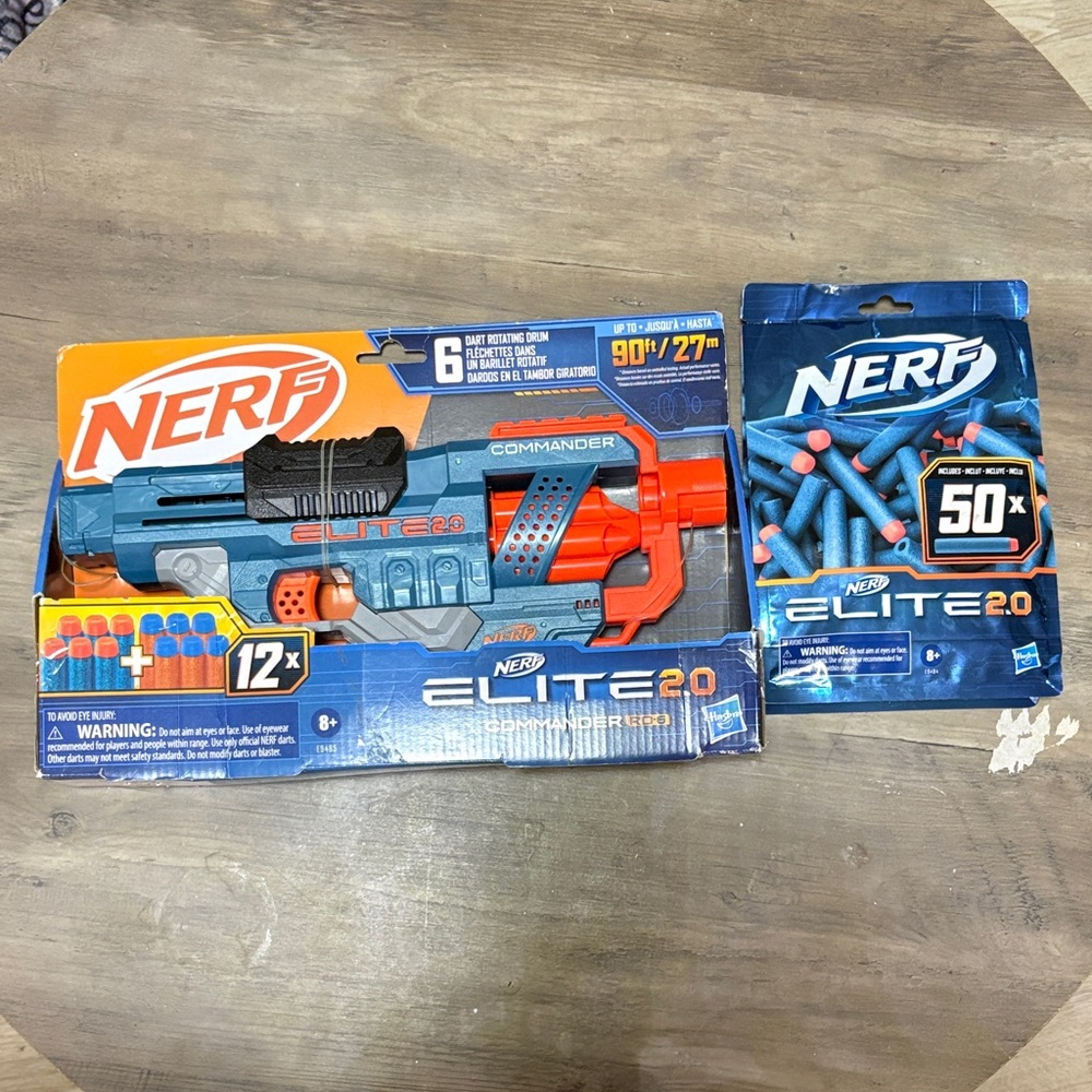 Nerf Elite 2.0 Blue and Orange Foam Dart Blaster with Extra Blue Darts